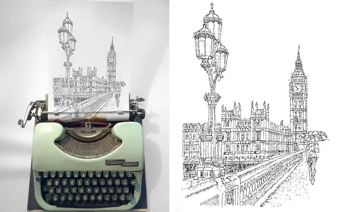 This Young Artist Draws With A Typewriter, And Here Are 30 Of His Impressively Detailed Images