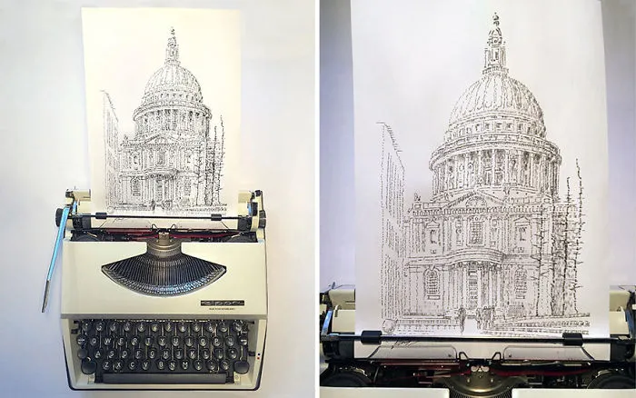 This Young Artist Draws With A Typewriter, And Here Are 30 Of His Impressively Detailed Images