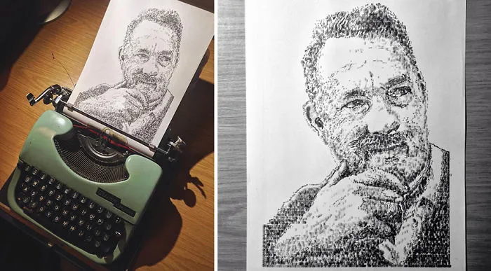 This Young Artist Draws With A Typewriter, And Here Are 30 Of His Impressively Detailed Images