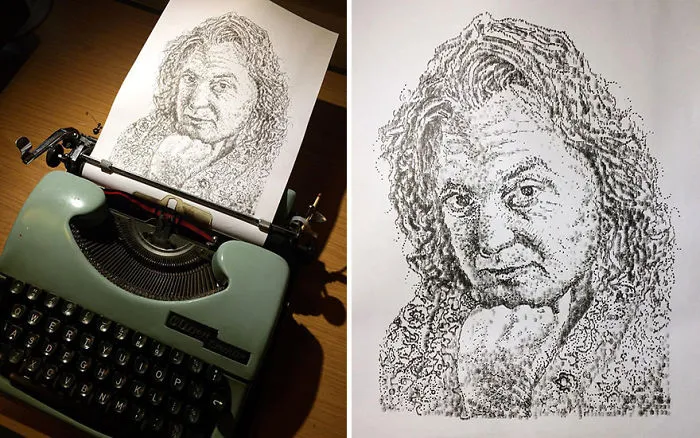 This Young Artist Draws With A Typewriter, And Here Are 30 Of His Impressively Detailed Images