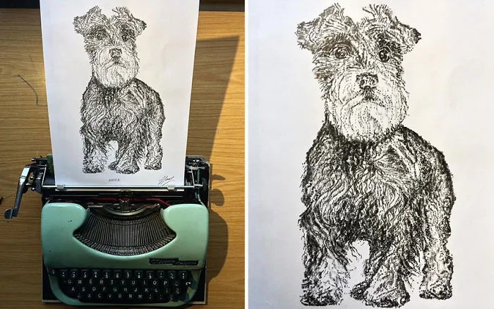 This Young Artist Draws With A Typewriter, And Here Are 30 Of His Impressively Detailed Images