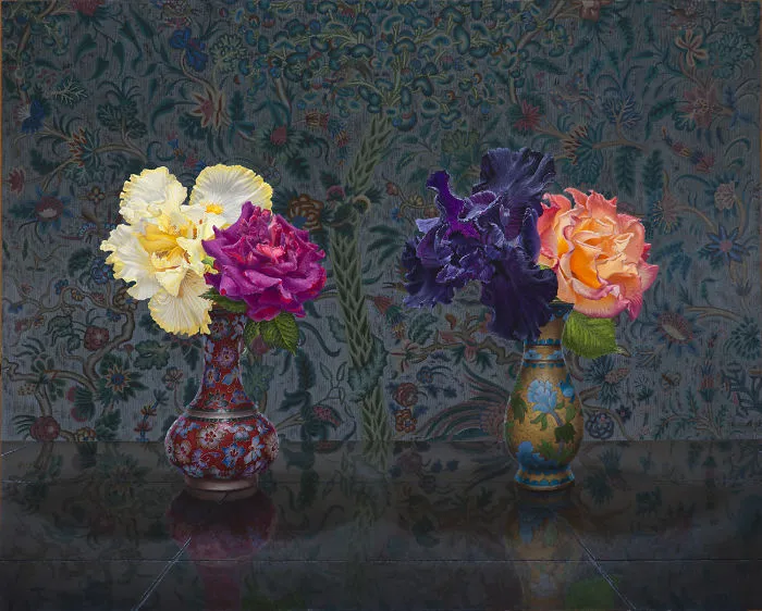 Iris And Rose (40 x 50, Oil On Canvas, 2019)