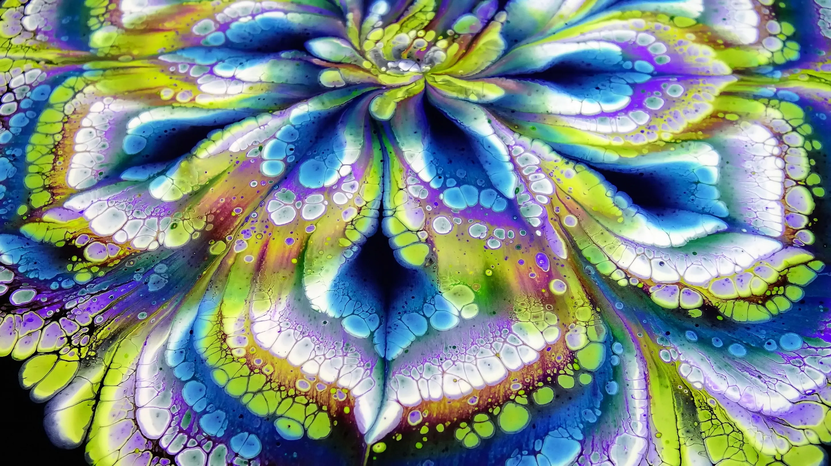 Amazing Flower Pour Painting With Floetrol ~ Cup Bottom Reverse Flower Dip ~ Step By Step