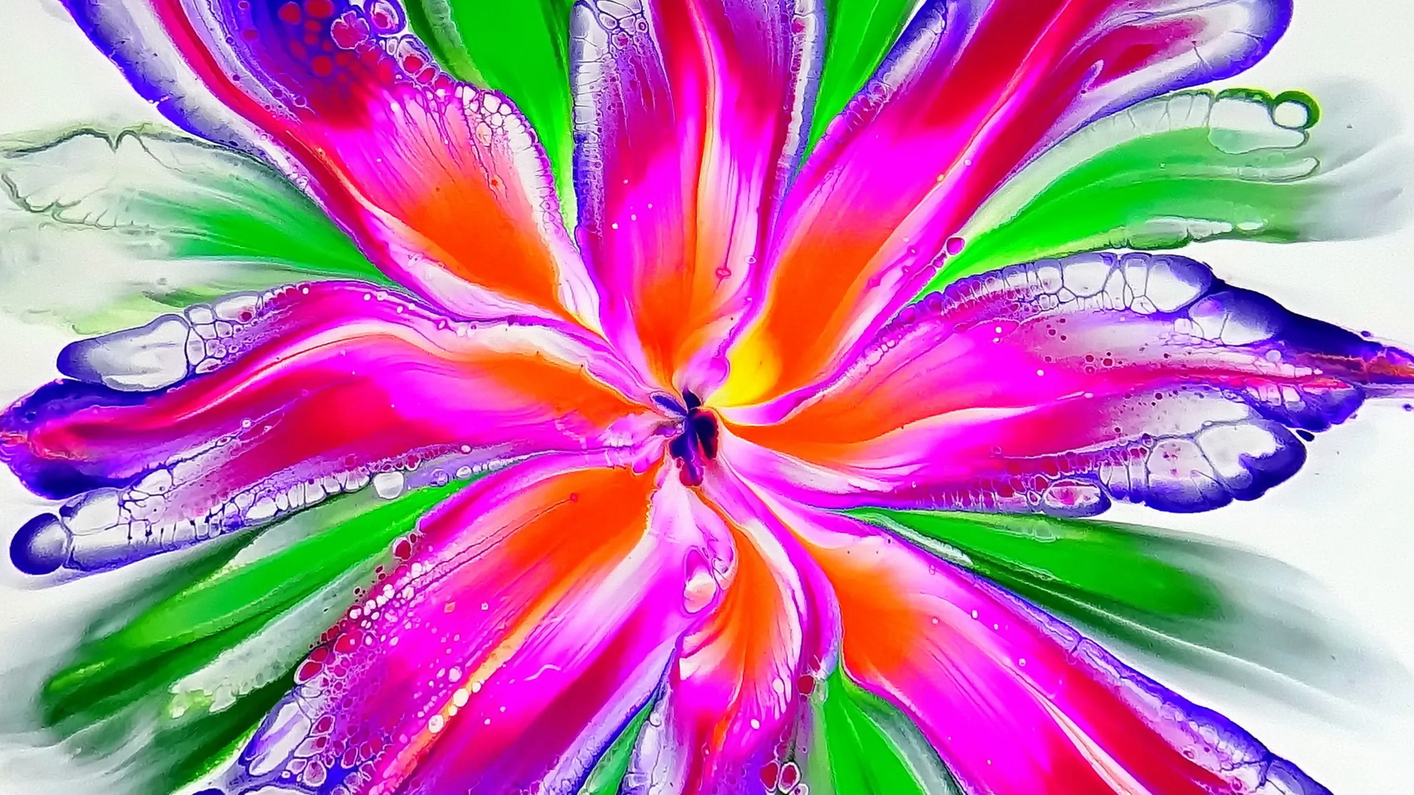 From Puddles To Flower ~ Easy Pour For Beginners ~ Reverse Flower Dip ~ Step By Step Tutorial