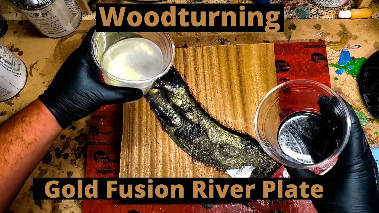 Woodturning - The Gold Fusion River Plate