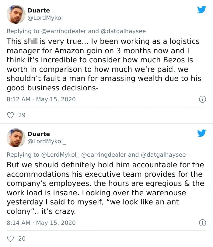 31 Amazon Employees Share Their Working Conditions As A Response To Jeff Bezos' Wealth Continuously Growing