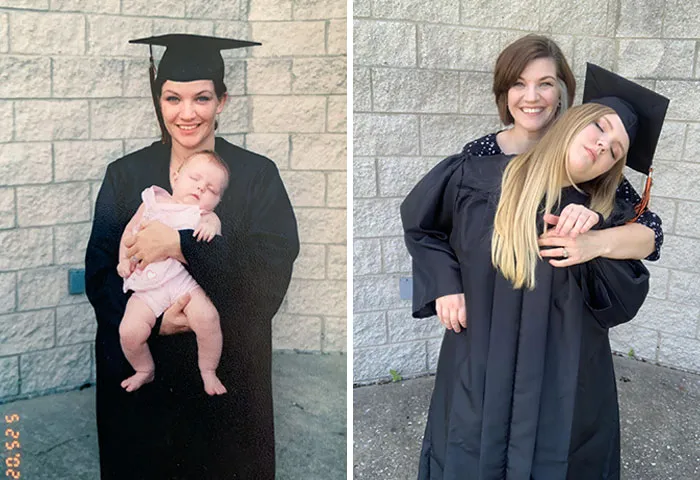 Me Holding On To My Girl At My High School Graduation In 2002. I’m Holding On To Her Even Tighter At Hers In 2020