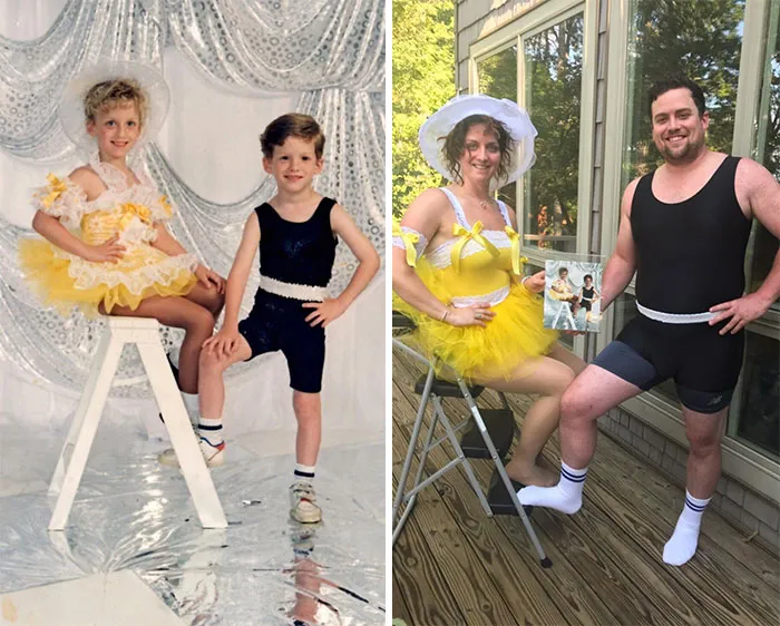 26 Year Old Recreation. Me And My Twin On Our 30th Birthday. Our Most Embarrassing Photo