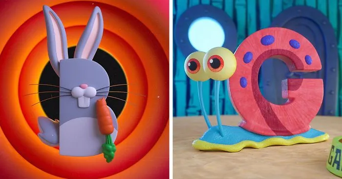 This Artist Illustrated The Alphabet Using Cartoon Characters (26 Pics)