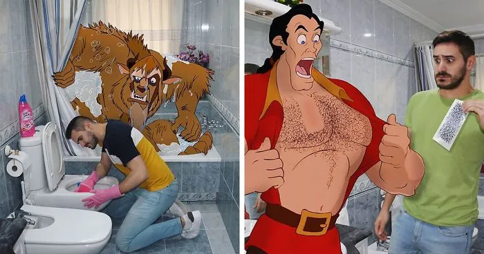 Este hombre mete a personajes Disney en sus fotos y parece que se divierten juntos (30 imágenes)