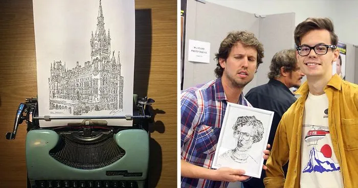 This Young Artist Draws With A Typewriter, And Here Are 30 Of His Impressively Detailed Images