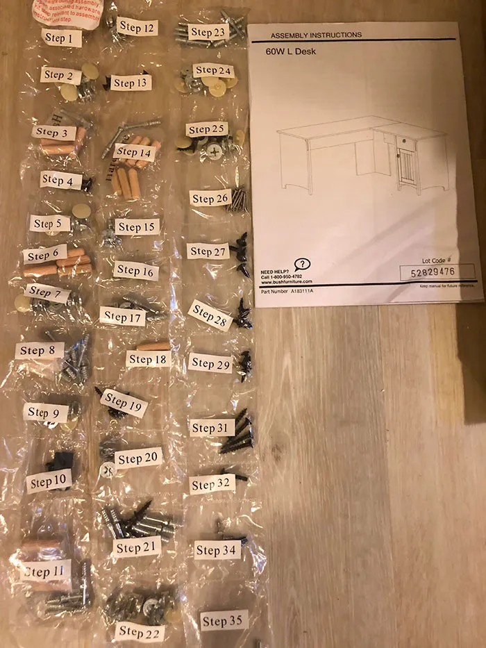 Opened The Box To Assemble A New Office Desk & Expected A Big Headache. Was Pleasantly Surprised
