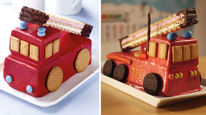 Mi hijo quería una tarta-camión de bomberos. Ha salido muy bien