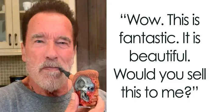 Someone Says This Signed Photo Of Arnold Smoking A Fan-Gifted Pipe Is Fake, Gets Shut Down By Arnold Himself