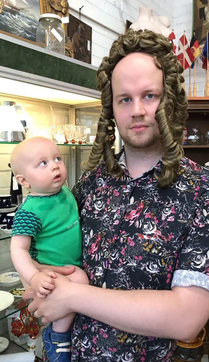 Mi hijo alucinó al verme con peluca