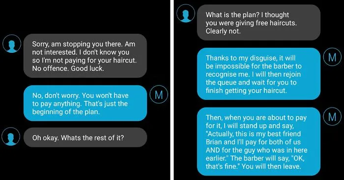 Guy Shares A Hilarious “I’ll Pay For Both Of Us” Tactic On Twitter To Get Free Haircuts Where Nobody Actually Pays