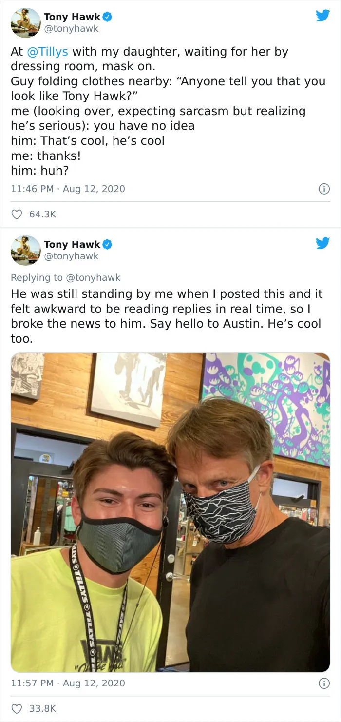27 Hilarious Times People Didn't Realize They Were Talking To Tony Hawk (New Tweets)