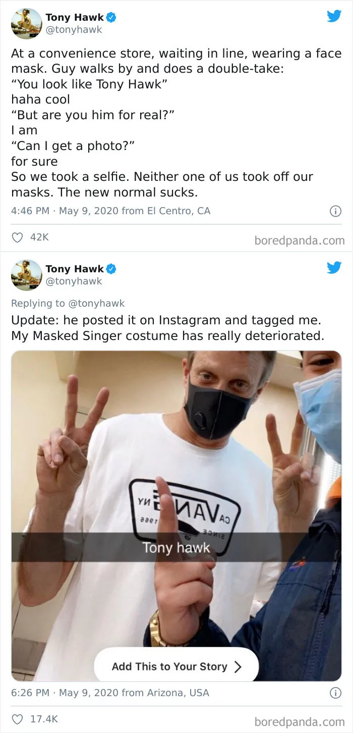 27 Hilarious Times People Didn't Realize They Were Talking To Tony Hawk (New Tweets)
