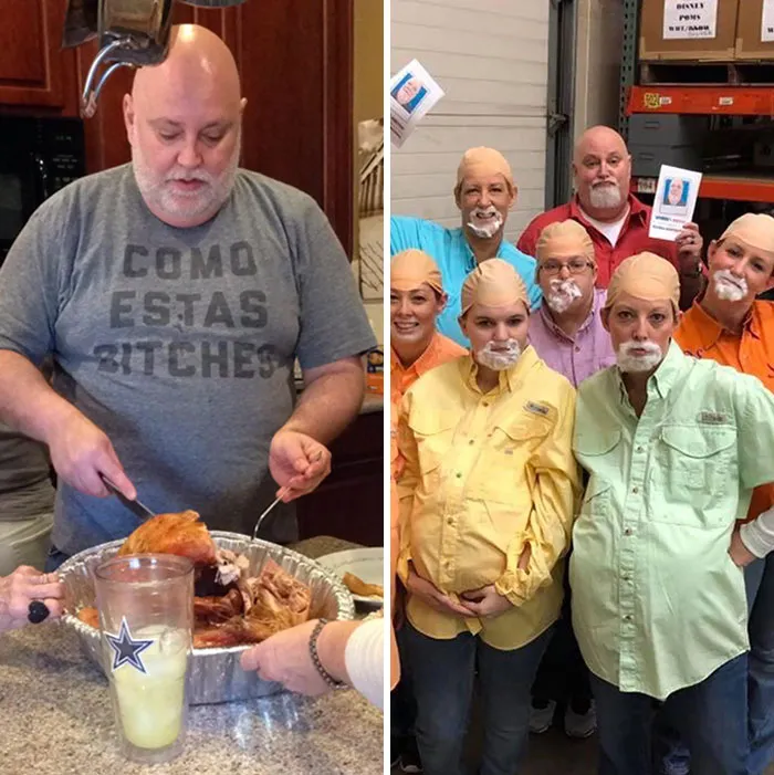 Algunos de los empleados de mi padre se disfrazaron de él en Halloween. Creo que lo clavaron