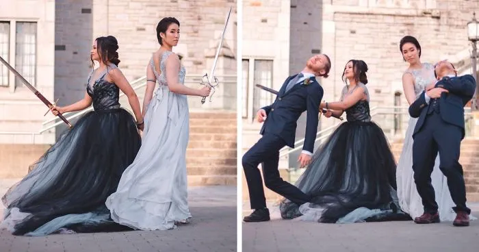 Guest Is Allowed To Share One Pic From This Badass Bisexual Wedding, It Goes Viral So They Reveal More Pics