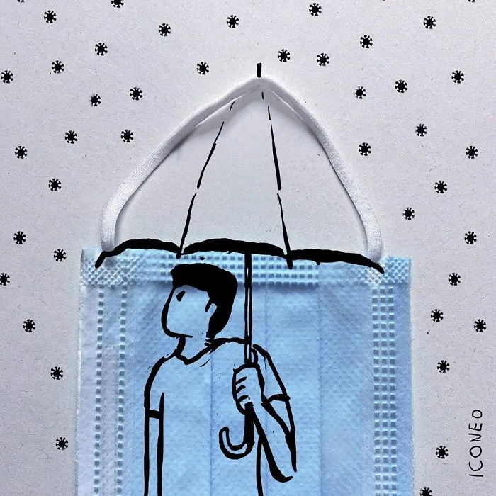 This German Artist Turns Face Coverings Into Art And Here Are 16 Of The Most Creative Ones