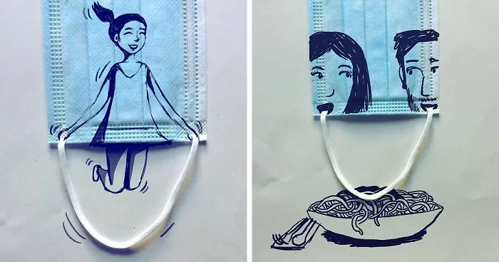 This German Artist Turns Face Coverings Into Art And Here Are 16 Of The Most Creative Ones