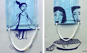 This German Artist Turns Face Coverings Into Art And Here Are 16 Of The Most Creative Ones
