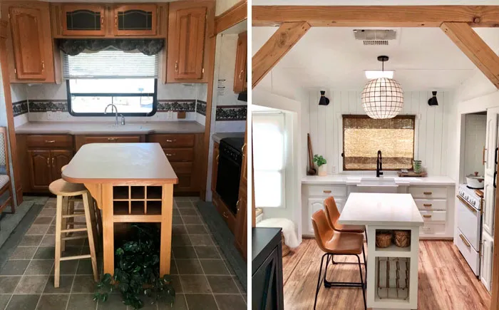 30 Pics Of Old Ugly RVs Redesigned Into Beautiful Tiny Homes By "RV Fixer Upper"
