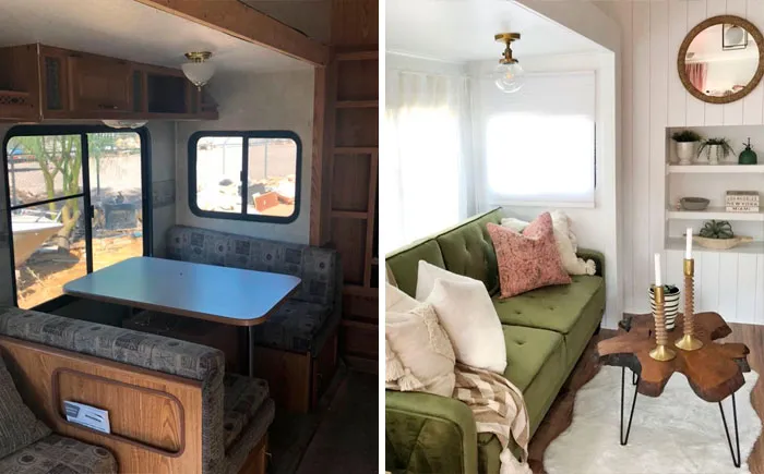 30 Pics Of Old Ugly RVs Redesigned Into Beautiful Tiny Homes By "RV Fixer Upper"