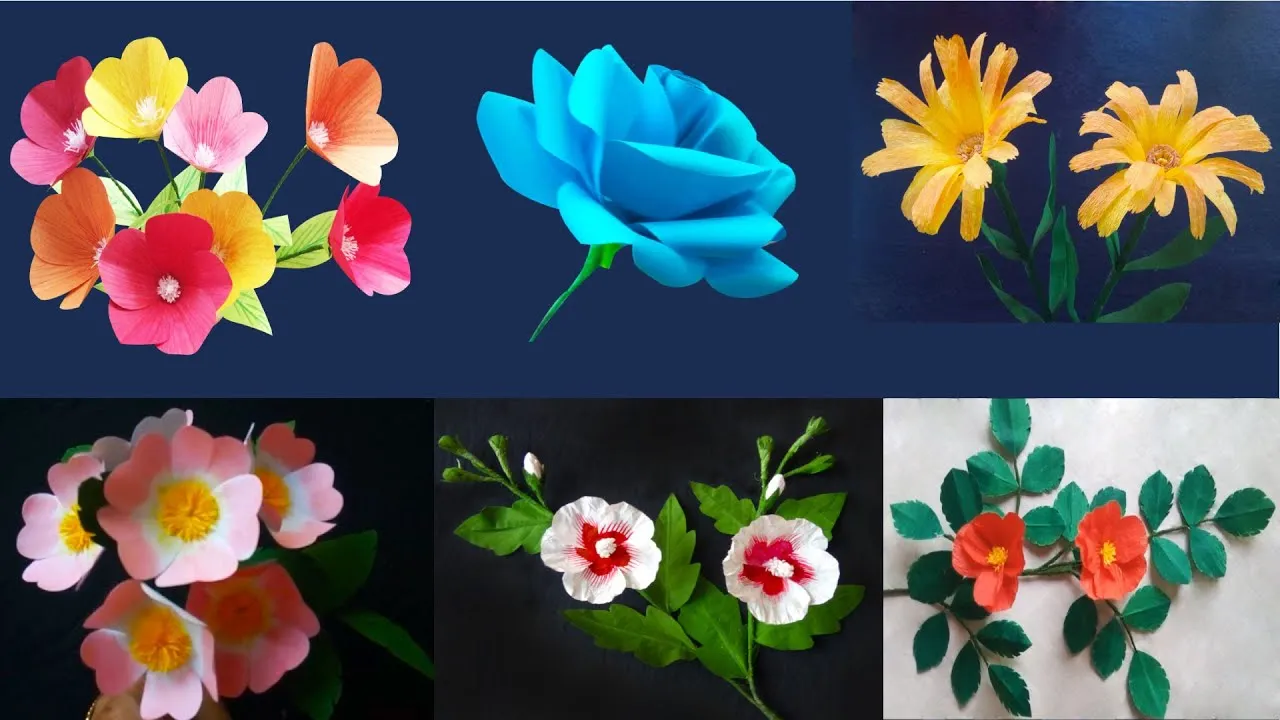 6 Easy Paper Flowers Step By Step