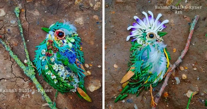 Artist Uses Leaves And Flowers To Create Mesmerizing Bird Portraits (30 Pics)