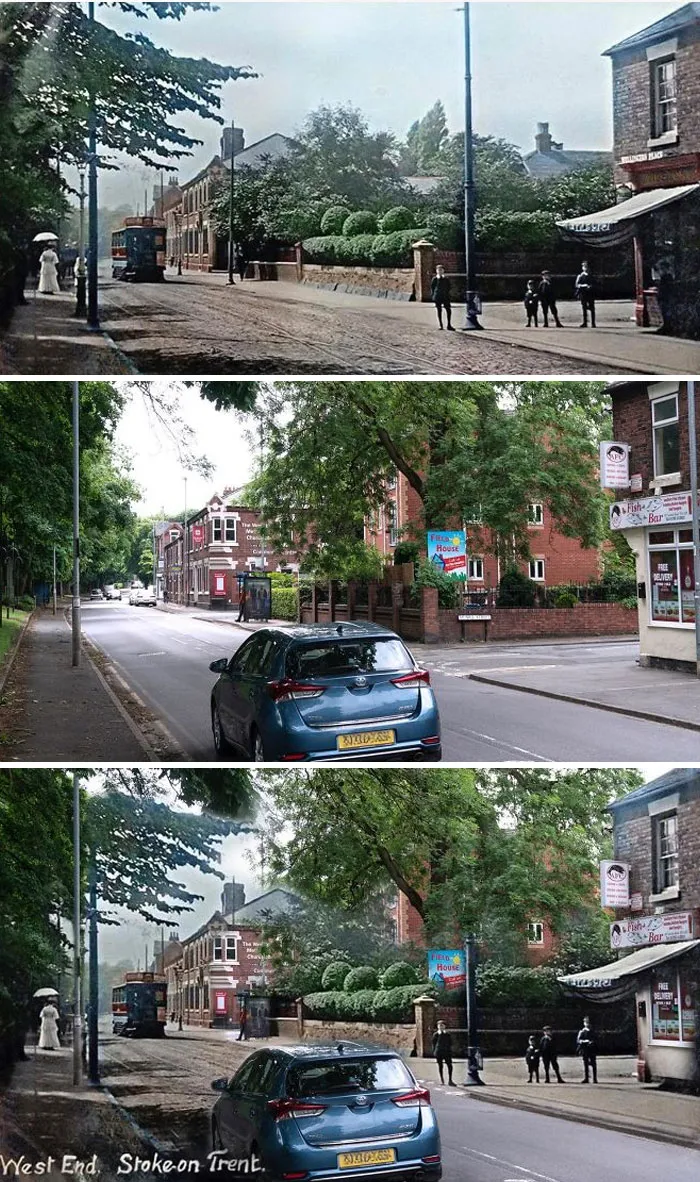 My Hometown, Approx 100 Years Ago vs. My Pic From Last Week.... Not So Much Has Changed...