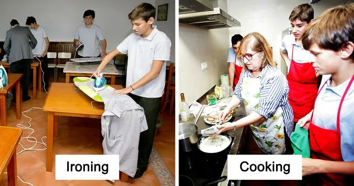 School In Spain Teaches Boys How To Do Chores, And People Have Mixed Reactions