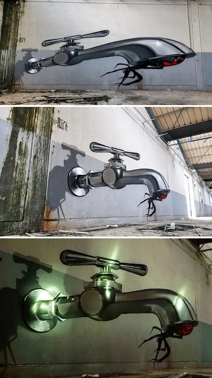 Graffiti Artist Who Got Famous For His 3D Murals Continues Doing What He Does Best