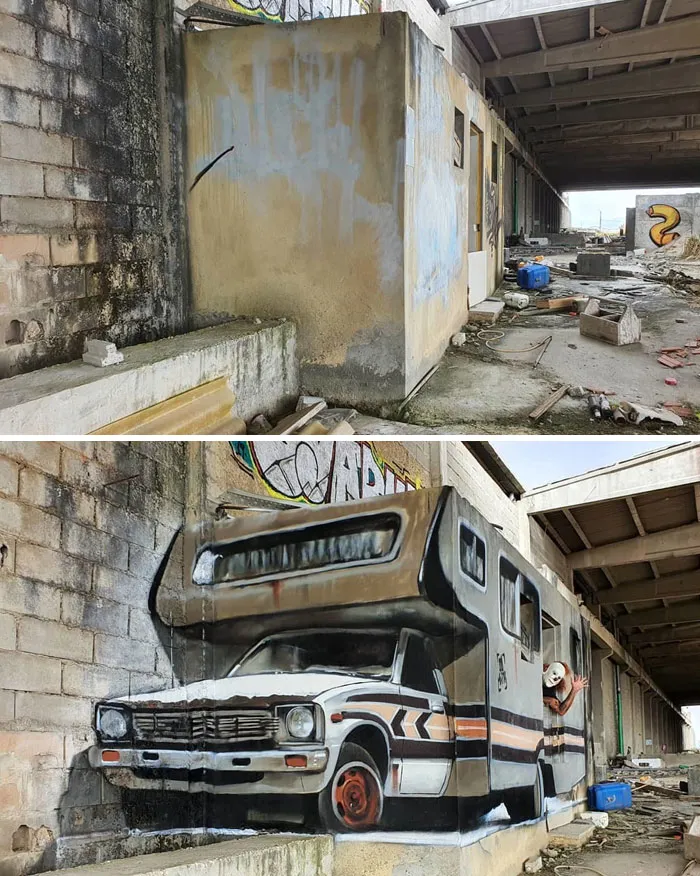 Graffiti Artist Who Got Famous For His 3D Murals Continues Doing What He Does Best