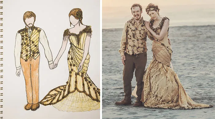 I Made Myself Both A Wedding Dress And An Outfit For My Husband. We Wanted A Celebration With Forest Fairy Aesthetics. And This Is What We Got
