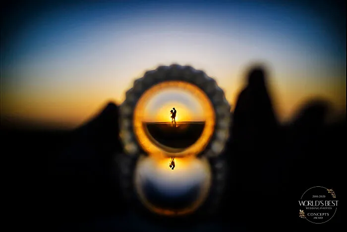 This Clever Silhouette Of A Couple Shot Through A Wedding Band, By Mauricio Arias Of Chrisman Studios