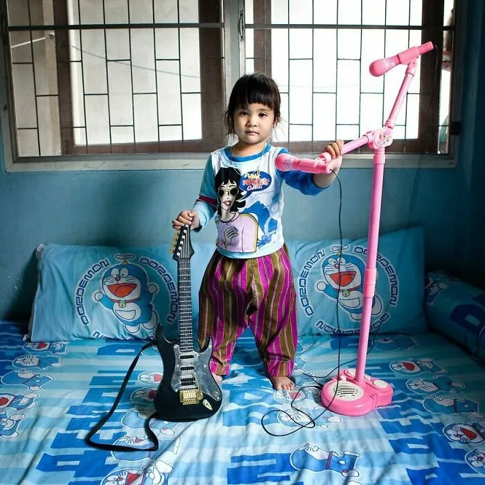 Porjai, 3 años, Bangkok, Tailandia