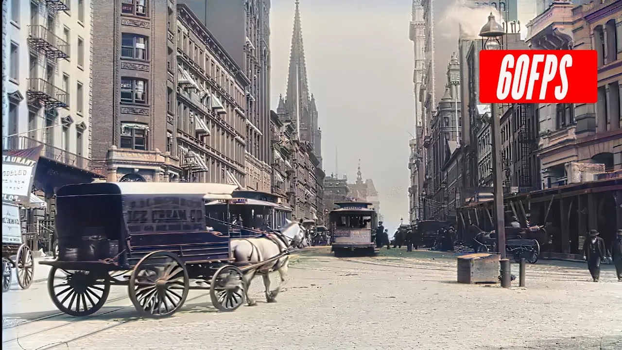 New York Footage In 1896 Is Restored , Colorized,boosted To 60fps