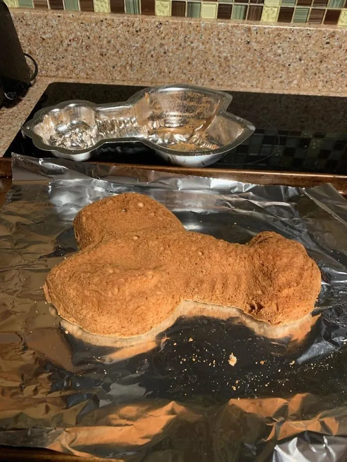 Intentaba hacer bizcocho con un molde en forma de langosta