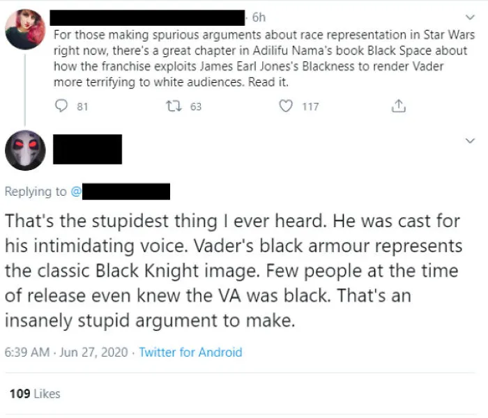 Darth Vader Is Offensive Because He Was Voiced By A Black Man