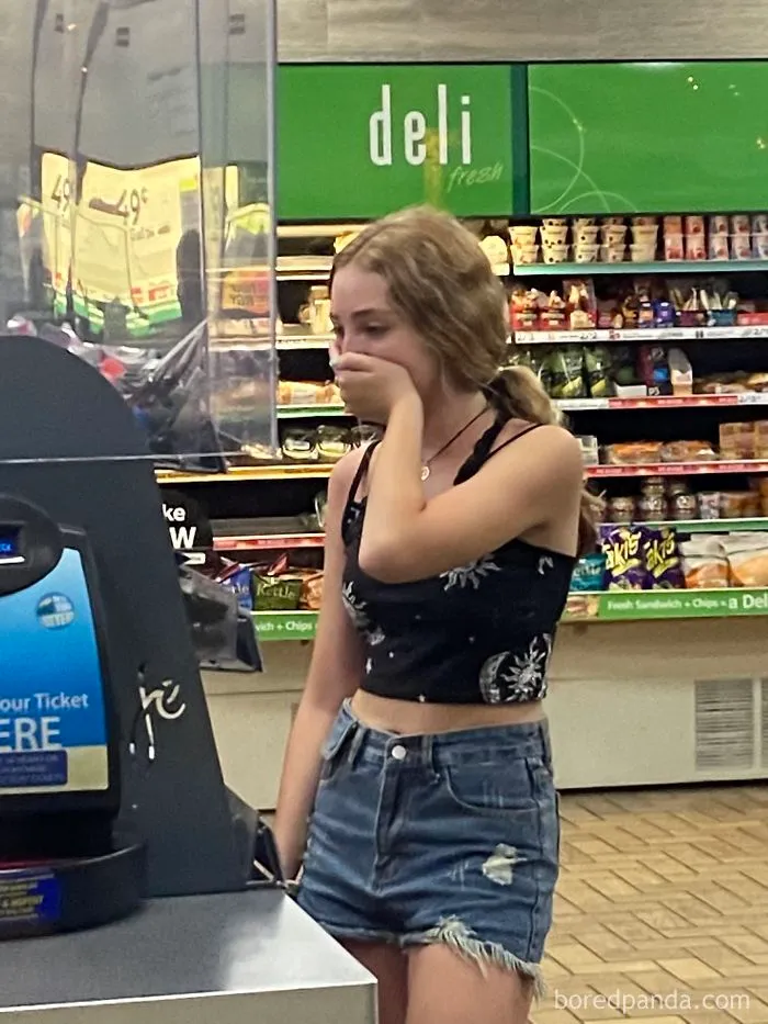 My Friend Really Uses Her Hand As A Mask