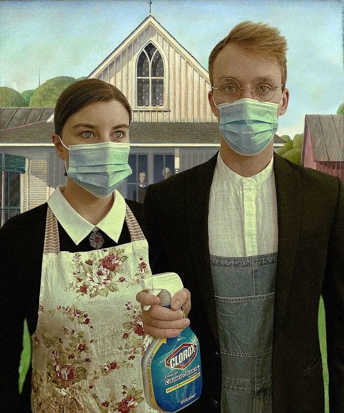 My Wife And I Made Our First Annual Halloween Card! "American Pandemic, 2020"