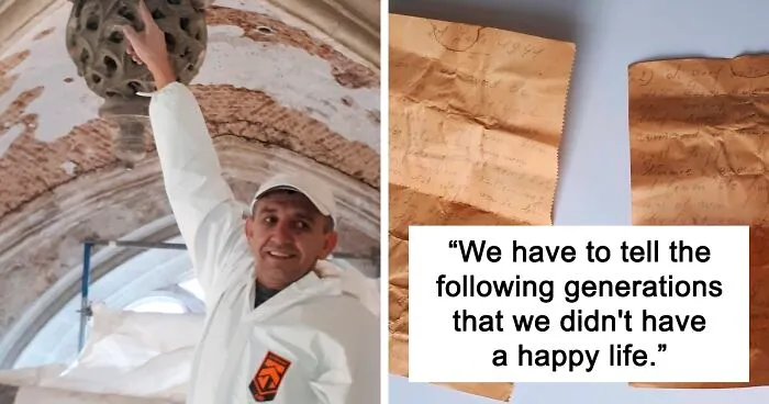 Worker Finds A Message From 1941 Hidden In The Roof Of This Church And It's Giving A Different Perspective On Life