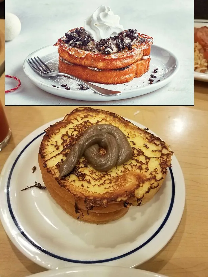 Tostada francesa rellena de galletas con crema de Ihop