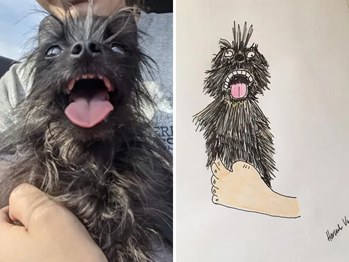 Man Who's Never Drawn In His Life Does Crappy Pet Portraits For Charity And Raises Over £13.6k (30 New Pics)