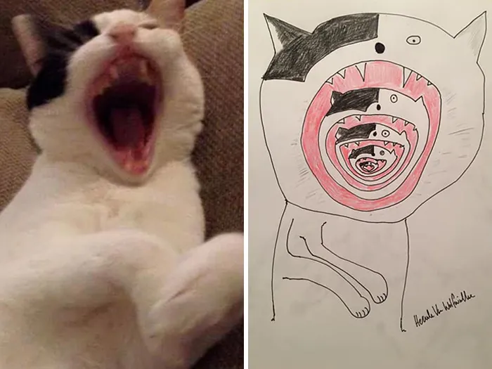 Man Who's Never Drawn In His Life Does Crappy Pet Portraits For Charity And Raises Over £13.6k (30 New Pics)