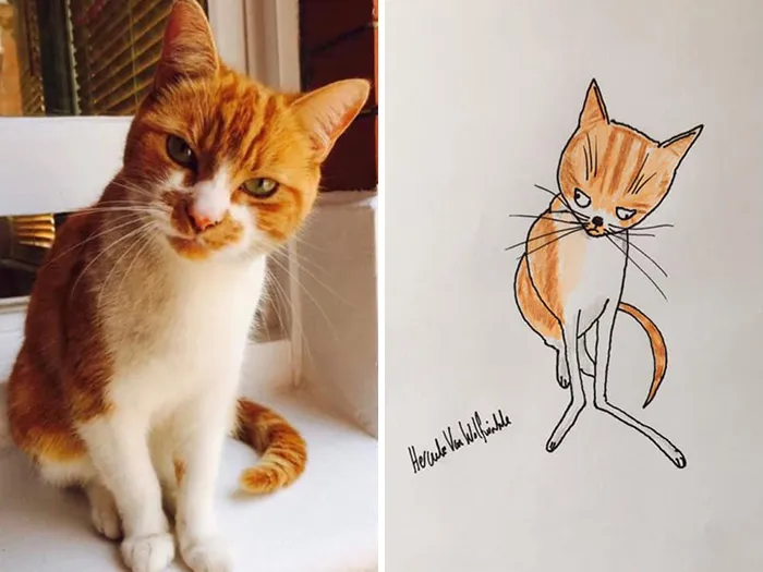 Man Who's Never Drawn In His Life Does Crappy Pet Portraits For Charity And Raises Over £13.6k (30 New Pics)
