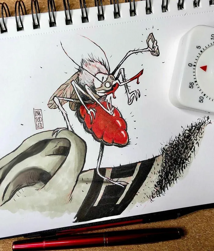 Russian Artist's 40 Illustrations Involve Dark Humor And Creepy Subjects