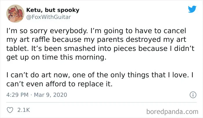 Insane Parents Destroy Their Child’s Art Tablet For... Not Getting Up On Time
